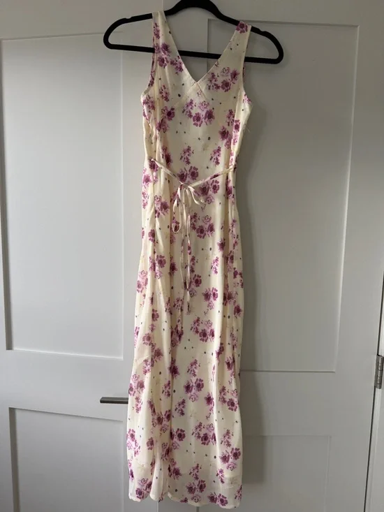Princess Polly Nellie Floral Midi Dress Size US 0 Yellow Pink Floral - Picture 5 of 6